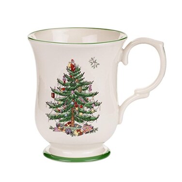 Spode“ Christmas Tree“ Christmas Tree Romantic-Shaped Footed Mug“ 12 Oz