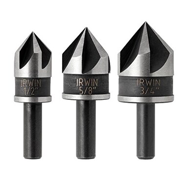 Irwin Tools IRWIN Drill Bit Set, Countersink, Black Oxide, 3-Piece ,1877720