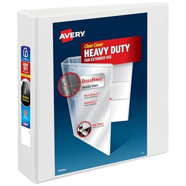 Avery Heavy-Duty View 3 Ring Binder, 2" EZD Rings, 1 White Binder