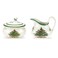 Spode Christmas Tree SugarCreamer Set - 16oz Sugar Bowl with Lid8oz Creamer - Fine Earthenware Holiday TeaCoffee Serving Set - Dishwasher Safe Festive Tableware