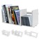 MyGift White Wood Desktop Bookshelf Organizer, Expandable Adjustable Rack