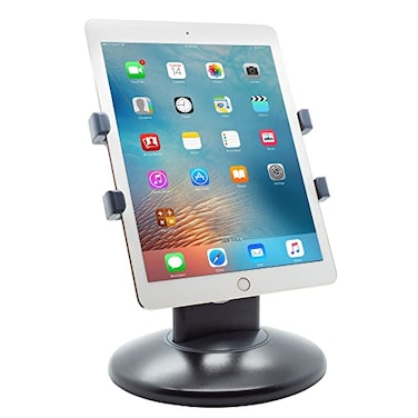Kantek Tablet Desk Stand, Adjustable, Stable Weighted Base, Compatible with Most 7" to 10", Apple iPad, Air, Mini, Galaxy Tab 7"-9.7" Kindle Fire 7" or HD 6, E Readers, Rotating Secure Support