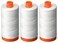 Aurifil 3-PACK - 50WT - White, Solid - Mako Cotton Thread - 1422Yds EACH