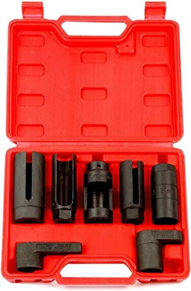 8MILELAKE 7pcs O2 Oxygen Sensor Socket Set Oil Pressure Sensor Socket Tool