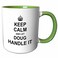 3dRose Keep CalmLet Doug Handle it - funny 11oz Two-Tone Green Mug