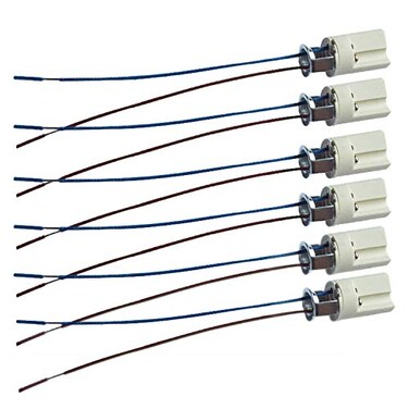Speller 6pcs G9 Base Socket Ceramic Lamp Holder Halogen Lamp Holder with 9" Leads G9 Connector LED Aging Test Lamp Bracket