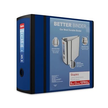 Staples Better 5-Inch D-Ring View Binder, Blue, Reinforced Spine
