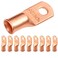 SELTERM 10pcs 2 AWG, 1/4" Stud Heavy Duty Bare Copper Battery Cable Lugs