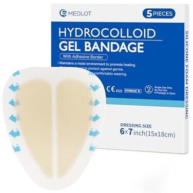 LotFancy Sacral Hydrocolloid Dressing, 6x7, Bordered Wound Dressing