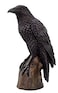 Pacific Giftware Black Raven Bird on Stump Statue Cold Cast Resin Figurine