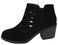 Soda Girl's Triangle Cutout Side Chunky Stacked Heel Ankle Boot ,Black, numeric2