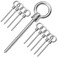 Muzata 10Pack M6 3.8inch Eye-Hook Screw for Wood Securing Self-Tapping CN02