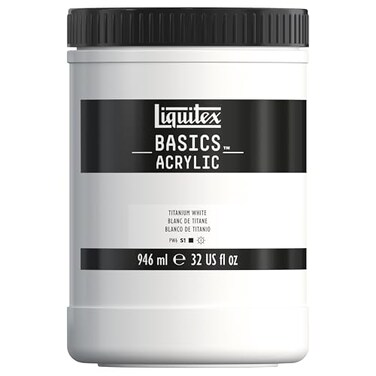 Liquitex BASICS Acrylic Paint, 32-oz Jar, Titanium White