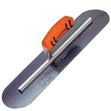 Kraft Tool CF737BPF Blue Steel Pool Trowel with ProForm Handle L-Shank, 16 x 4-Inch