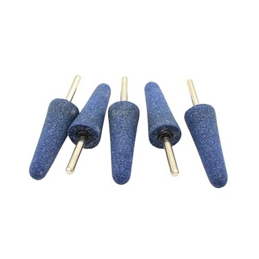 TEMO 5p Mounted Stone Point Blue Abrasive Grinding, 1" Diameter, 1/4" Shank