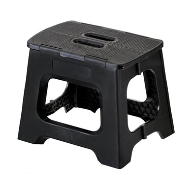 Vigar Compact Step Stool Foldable, 10-1/2-inch Step Stools for Adults up to 330 Pound, Lightweight Stool, Non-Slip Folding Step Stool, Black