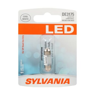 SYLVANIA DE3175 31mm Festoon LED Mini Bulb, White, 1 Bulb, Interior