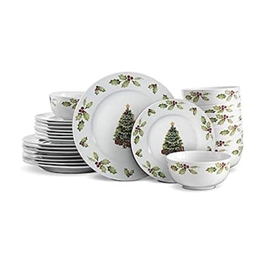 Pfaltzgraff Christmas Day 24 Piece Dinnerware Set, Service for 8