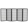 Red Lantern 3 ft. Short Window Pane Shoji Screen - Black - 5 Panels