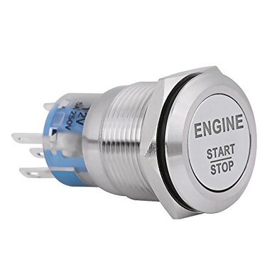 Keenso Push Button Starter Switch,12V 5A Momentary Start Switch for Car Engine
