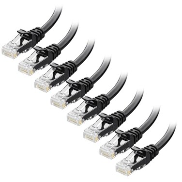 Cable Matters 1Gbps 8-Pack Snagless Cat 5e Ethernet Cable, 5ft, Black