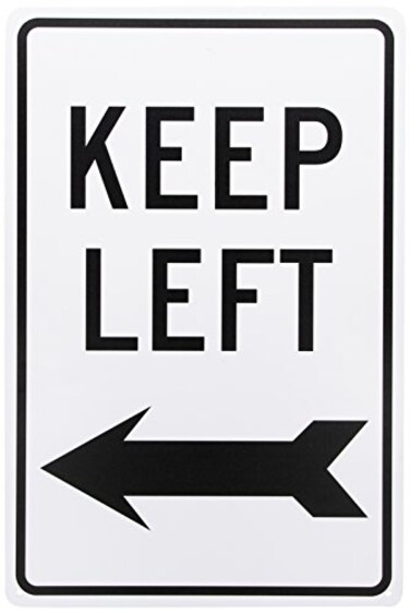 NMC TM28G KEEP LEFT Sign