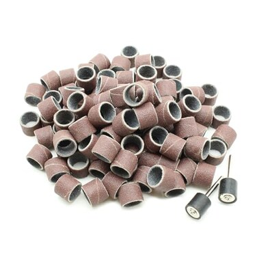 TEMO 100p 1/2" Grit 120 Medium Sand Drum w 2 Mandrel for Dremel Rotary Tool