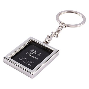 Yosoo Mini Creative Metal Alloy Buckle Insert Photo Picture Frame Keyring Keychain Car Key Chain Ring Keyfob Gift ,rectangular