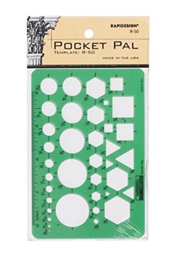 Rapidesign Pocket Pal Template, 1 Each ,R50