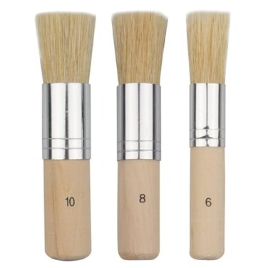 COCODE 3PCS Wooden Stencil Brushes for Stenciling, Natural Bristle Paint Brushes