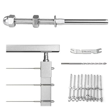 Muzata 10Pack Cable Railing Hardware Swage Threaded Stud Tensioner CR23
