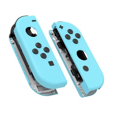 eXtremeRate DIY Replacement Shell Buttons for Nintendo SwitchSwitch OLED, Heaven Blue Custom Housing Case with Full Set Button for Joycon Handheld Controller [Only The Shell, NOT The Joycon]