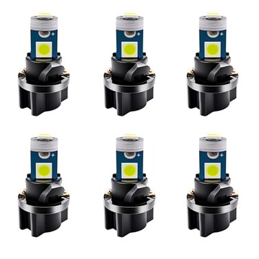 WLJH 6Pack White Dash Lights PC74 Twist Locket Socket Wedge T5 LED Bulb 37 74 2721 3030SMD Dashboard Instrument Cluster Bulbs,Plug and Play