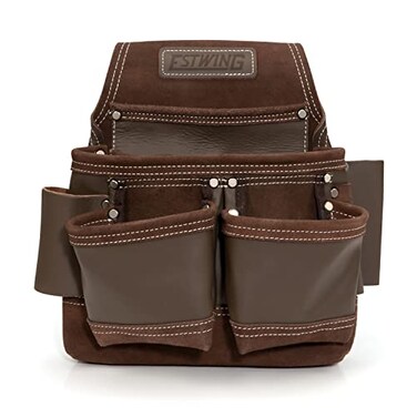 Estwing 9-Pocket Full Leather Framer's Pouch Brown