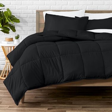 Bare Home Queen Comforter Set - 1800 Ultra Soft ,Queen, Black