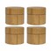 SYBL 4PCS 5ML/5g/0.17oz Empty Refillable Eco Bamboo Shell PP Inner Cream Jars Bottles Container Sample Storage With Screw Cap for Cosmetic Lip Balm Creams Lotion Eye Cream Sample Packing Ointments