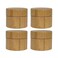 SYBL 4PCS 5ML/5g/0.17oz Empty Refillable Eco Bamboo Shell PP Inner Cream Jars Bottles Container Sample Storage With Screw Cap for Cosmetic Lip Balm Creams Lotion Eye Cream Sample Packing Ointments