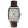 Peugeot Men's Rectangular Textured Dial Sweep Second Hand Leather Strap