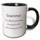 3dRose Grammar difference between knowing your shit 11oz Two-Tone Black Mug