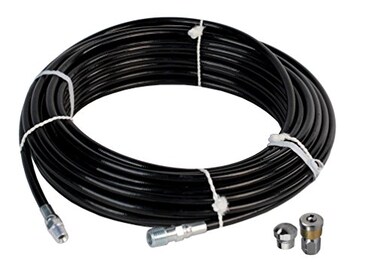 ProPulse Schieffer 1/8in. x 50ft. 4800 PSI Thermoplastic Sewer Jetter Hose5.5 Orifice Button Nose and 5.5 Rotating Nozzles