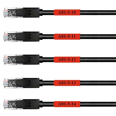 Mr-Label Self-Laminating Wrap Around Cable Labels“ Letter Sheet Laser Printer Only“ for Wire Marking Identification ,25 Sheets ,800 Labels, Red