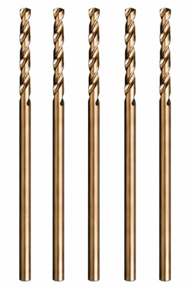 MAX-CRAFT Hss Cobalt Drill Bit Set 5/32 in. x 6 in. Aircraft Extension Extra Long Deep Hole Drilling-5Pcs