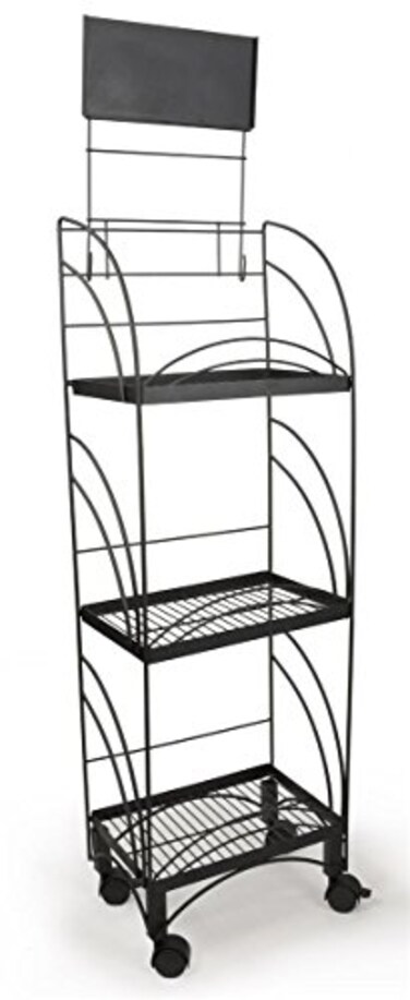 Displays2go 14.5" w Wire Shelving Unit with Locking Wheels