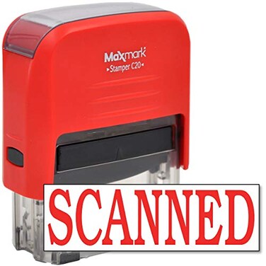 MaxMark Scanned Self Inking Rubber Stamp with Red Ink
