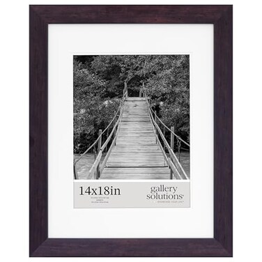 Gallery Solutions - 14"x18" Wall Picture Frame - Double White Mat - Matted for 10"x13" Image - Versatile Display Option for Your Cherished Memories - Rectangular Tabletop - White Poster Frame