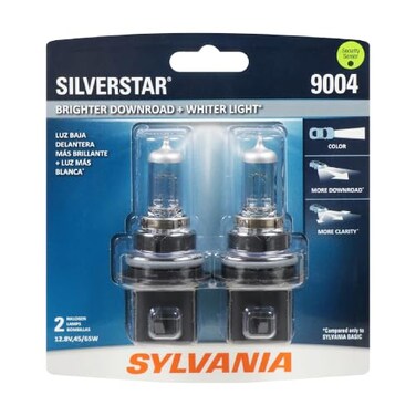 SYLVANIA 9004 SilverStar Halogen Headlight Bulb, High or Low Beam, 2 Bulbs