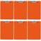 Trade Quest Orange Plastic Clipboards Letter Size Low Profile ,6-Pack