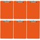 Trade Quest Orange Plastic Clipboards Letter Size Low Profile ,6-Pack