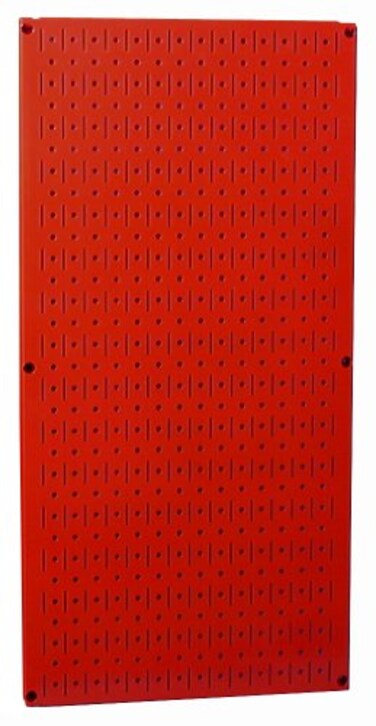 Wall Control Pegboard 32in x 16in Red Metal Pegboard Tool Board Panel