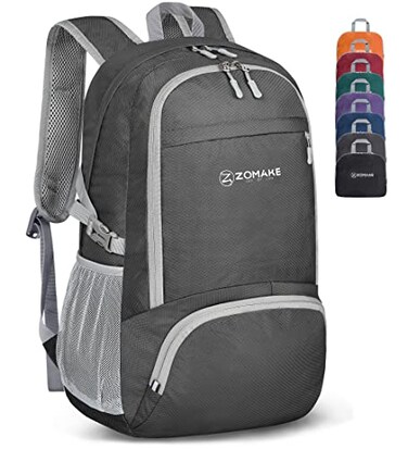 ZOMAKE Lightweight Packable Backpack 30L, Foldable Hiking Backpacks Water Resistant Compact Folding Daypack for Travel,Dimgray